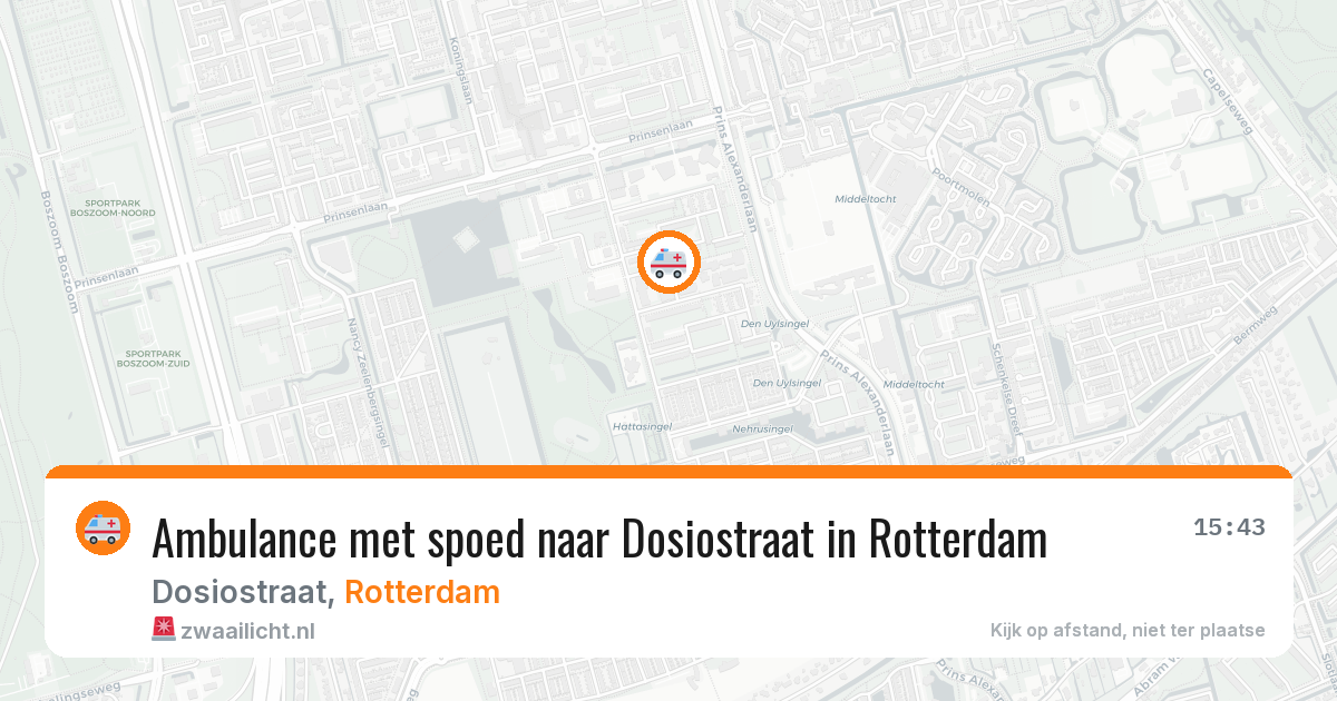 Ambulance met spoed naar Dosiostraat in Rotterdam — 6 jul 2026