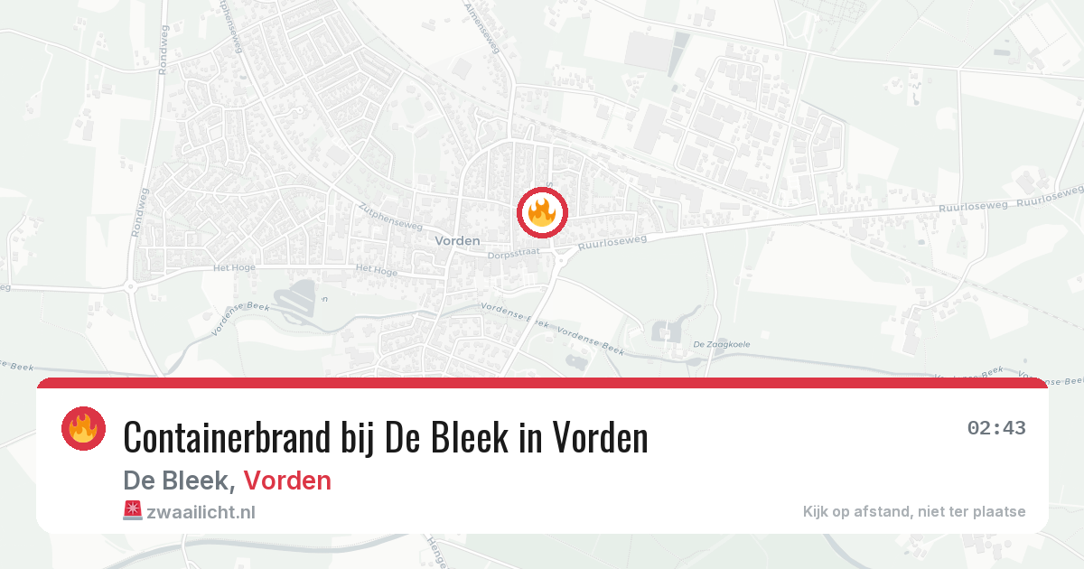 Containerbrand bij De Bleek in Vorden — 3 aug 2026