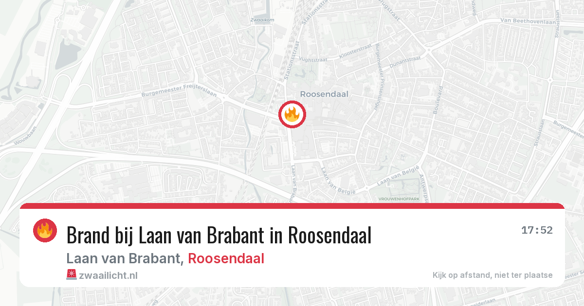 Brand bij Laan van Brabant in Roosendaal — 27 jul 2026