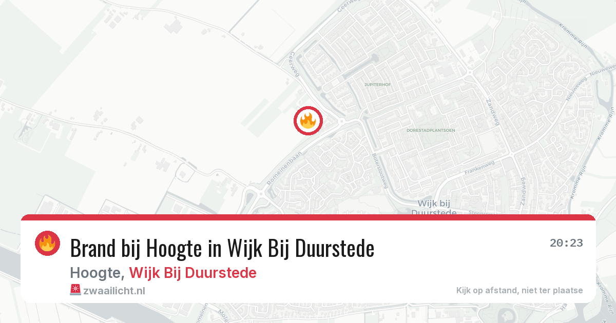 Brand bij Hoogte in Wijk Bij Duurstede — 31 jul 2026