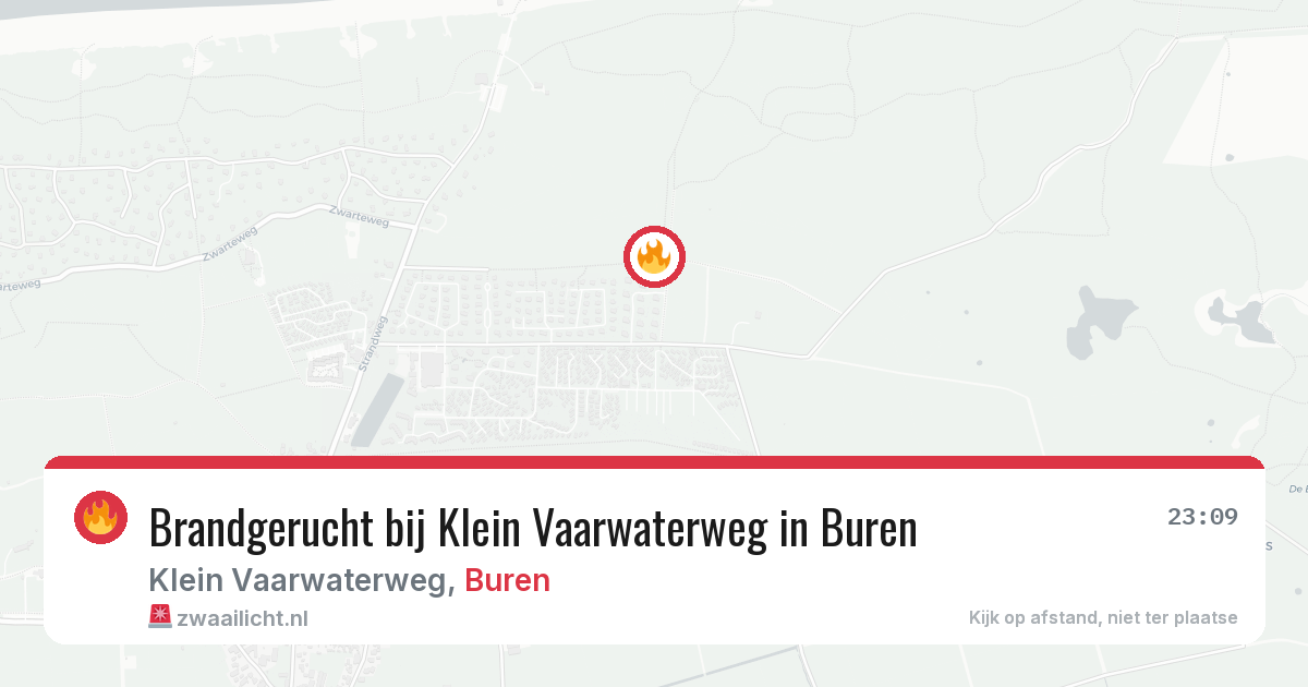 Brandgerucht bij Klein Vaarwaterweg in Buren — 15 jun 2026