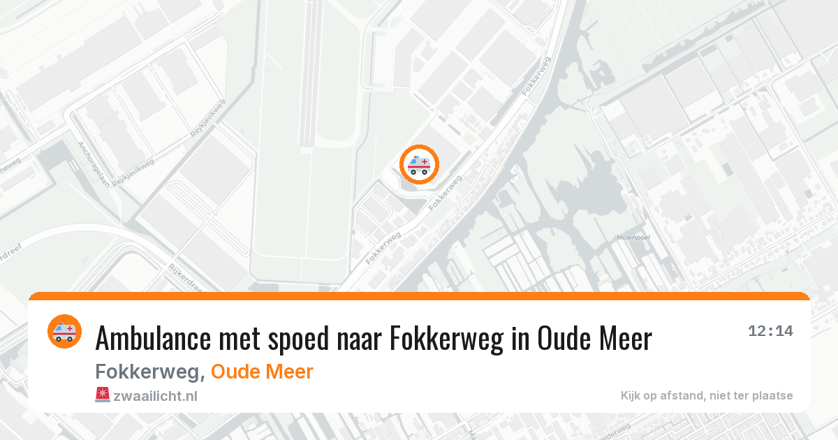 Ambulance met spoed naar Fokkerweg in Oude Meer — 11 mrt 2026