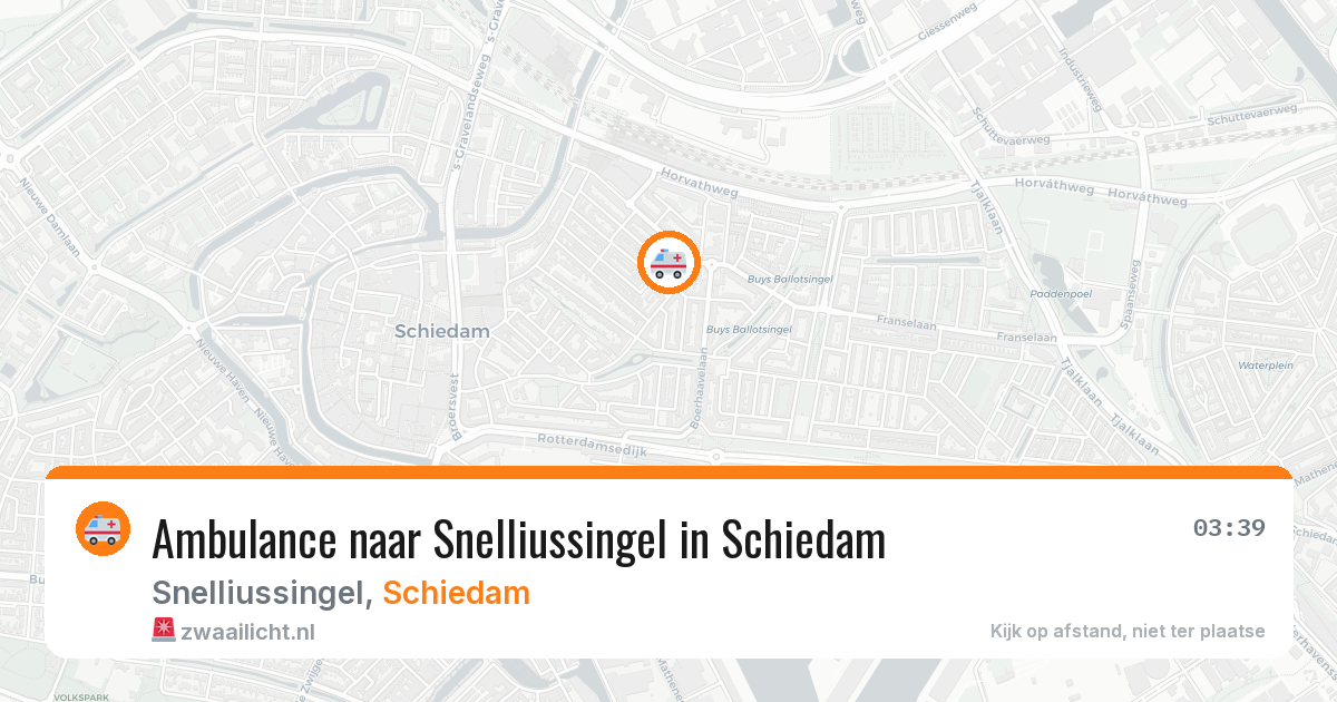 Ambulance naar Snelliussingel in Schiedam — 6 aug 2026