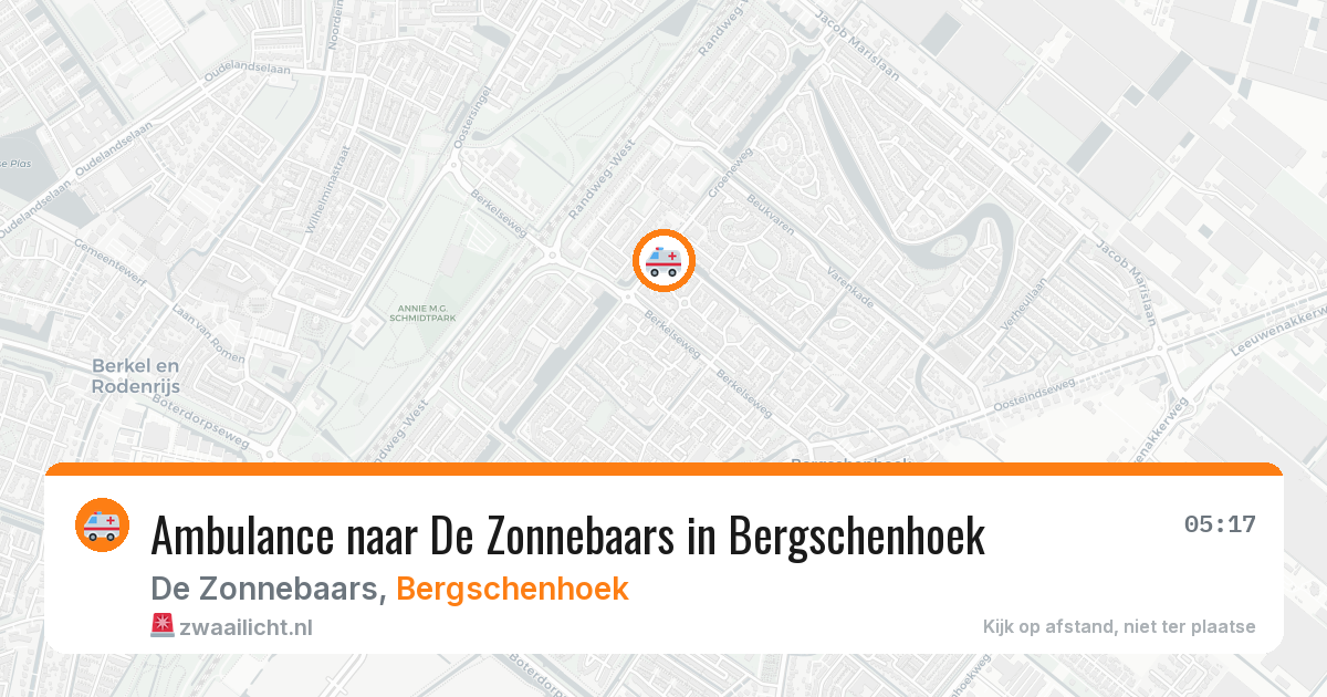 Ambulance naar De Zonnebaars in Bergschenhoek — 2 aug 2026