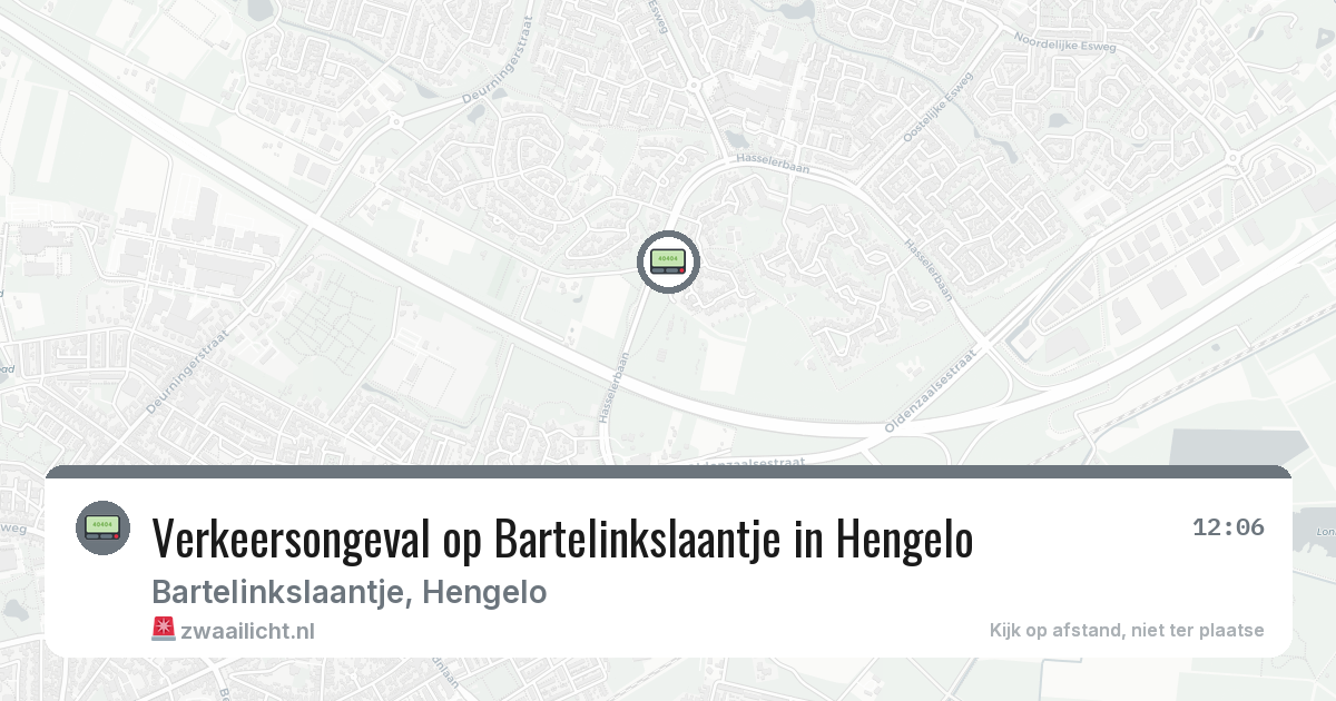 Verkeersongeval op Bartelinkslaantje in Hengelo — 6 aug 2026