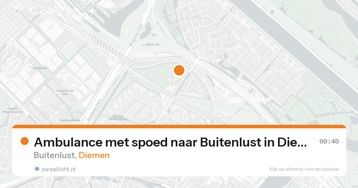 Ambulance met spoed naar Buitenlust in Diemen — 25 mei 2026