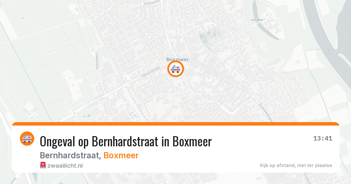 Ongeval op Bernhardstraat in Boxmeer — 28 mei 2026