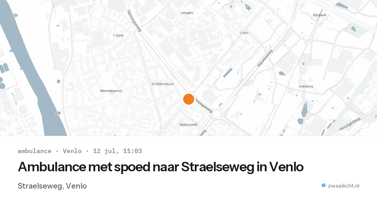 Ambulance met spoed naar Straelseweg in Venlo — 12 jul 2026