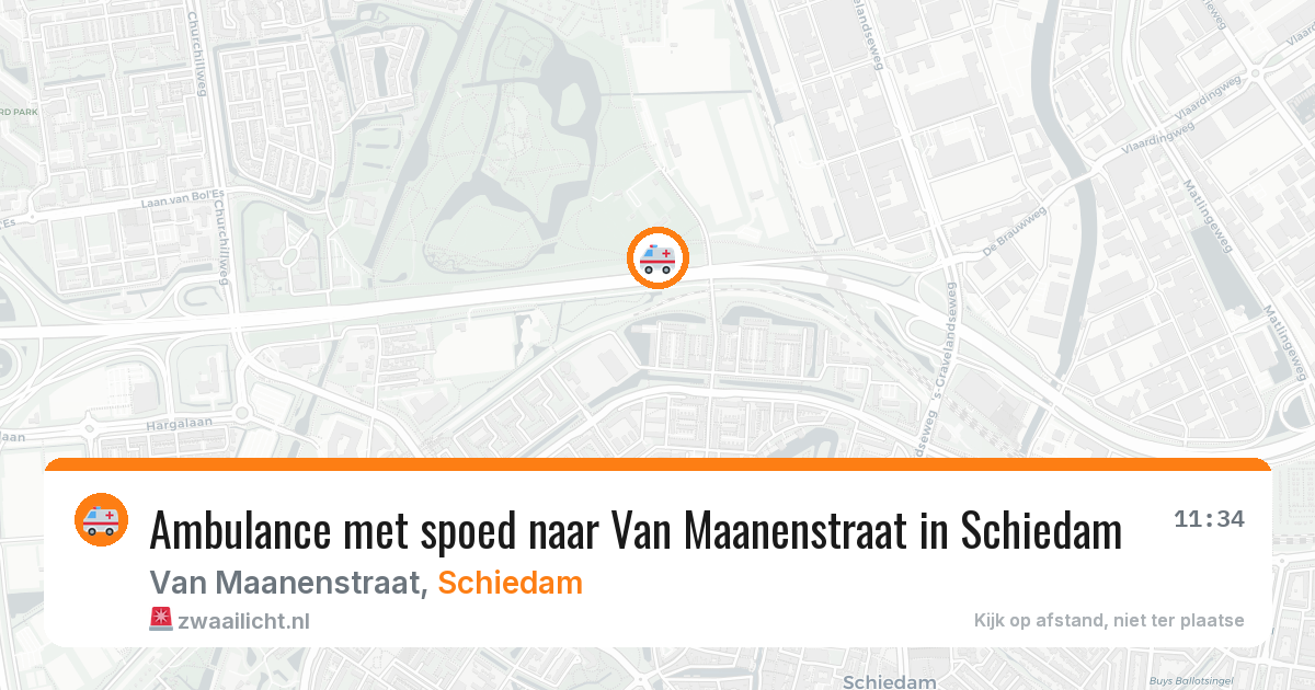 Ambulance met spoed naar Van Maanenstraat in Schiedam — 20 apr 2026