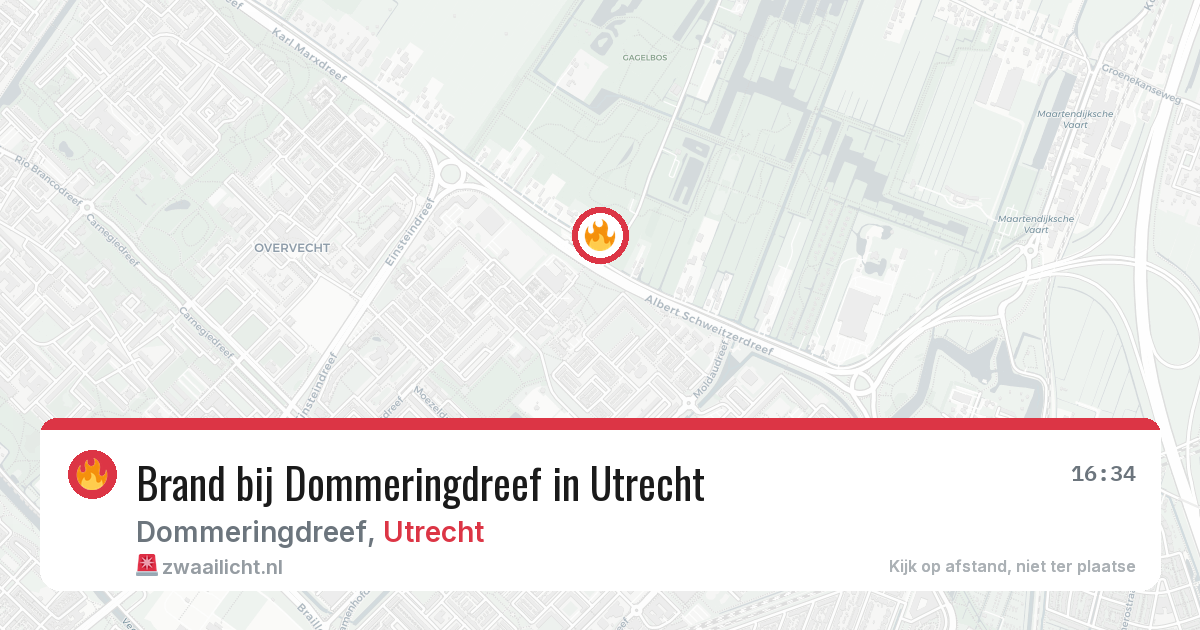 Brand bij Dommeringdreef in Utrecht — 6 apr 2026