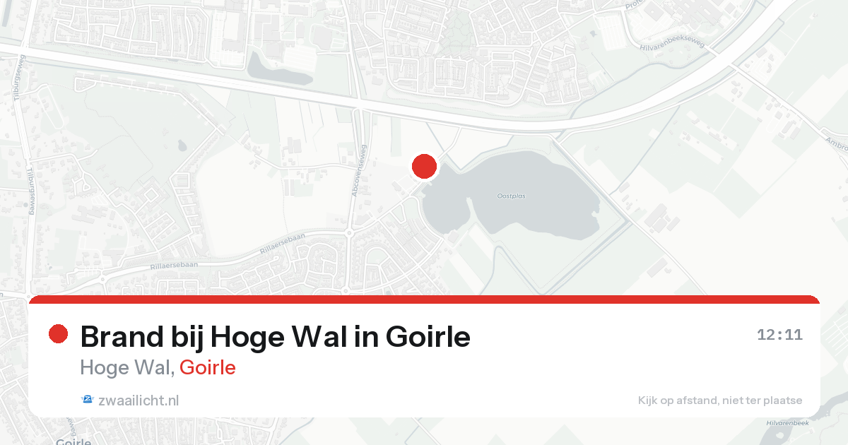 Brand bij Hoge Wal in Goirle — 16 aug 2026