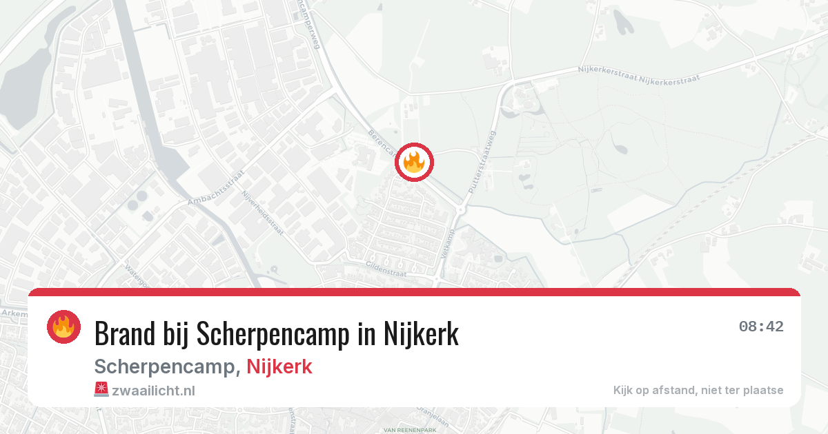 Brand bij Scherpencamp in Nijkerk — 21 jun 2026