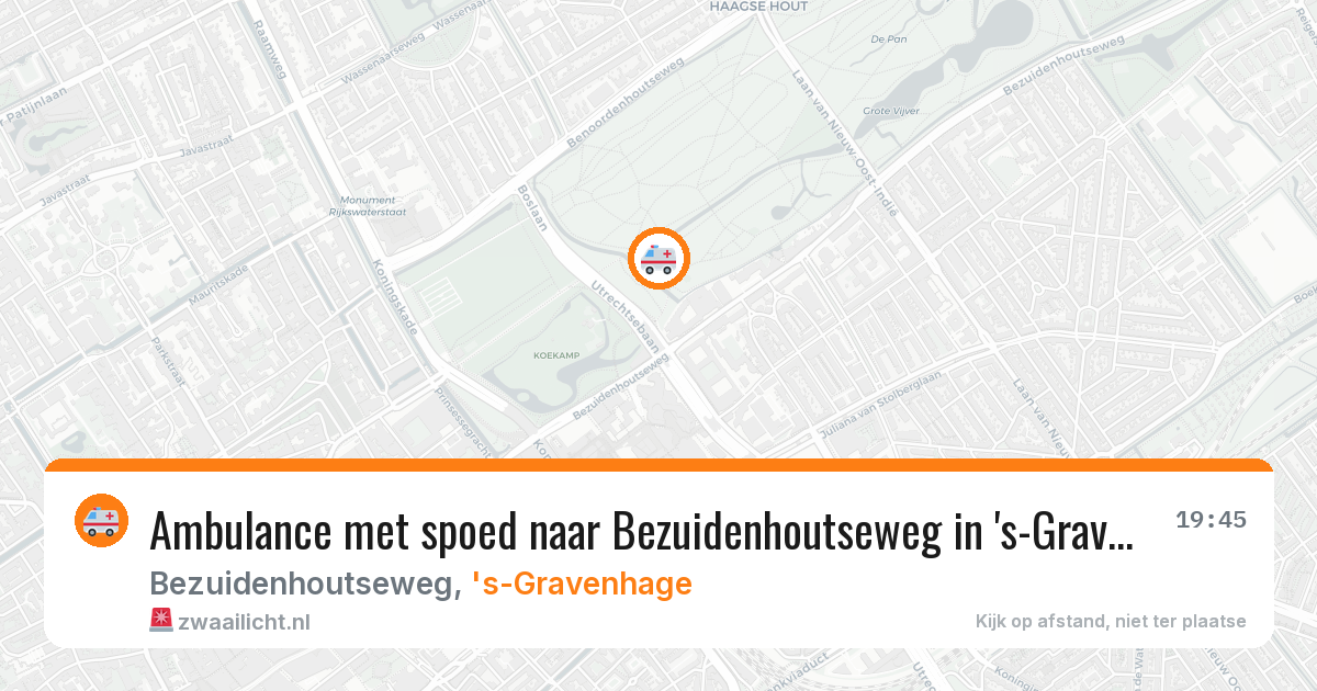 Ambulance met spoed naar Bezuidenhoutseweg in 's-Gravenhage — 9 feb 2026