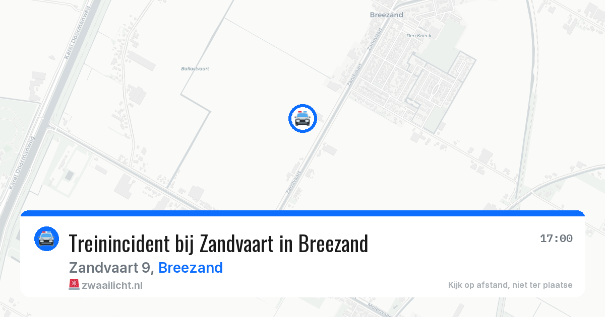 Treinincident bij Zandvaart in Breezand — 24 mei 2026