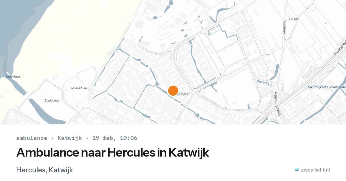 Ambulance naar Hercules in Katwijk — 19 feb 2026