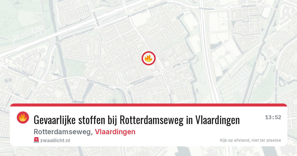 Gevaarlijke stoffen bij Rotterdamseweg in Vlaardingen — 19 mrt 2026