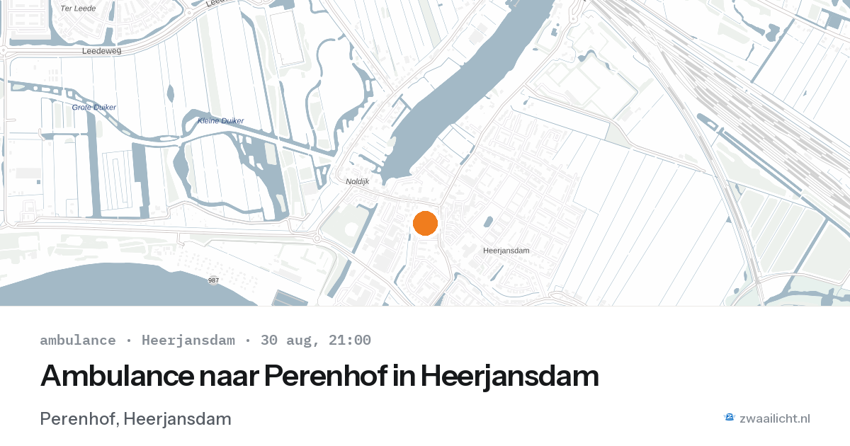 Ambulance naar Perenhof in Heerjansdam — 30 aug 2026