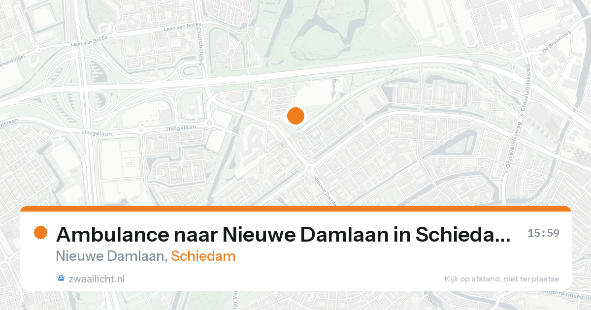 Ambulance naar Nieuwe Damlaan in Schiedam — 15 aug 2026