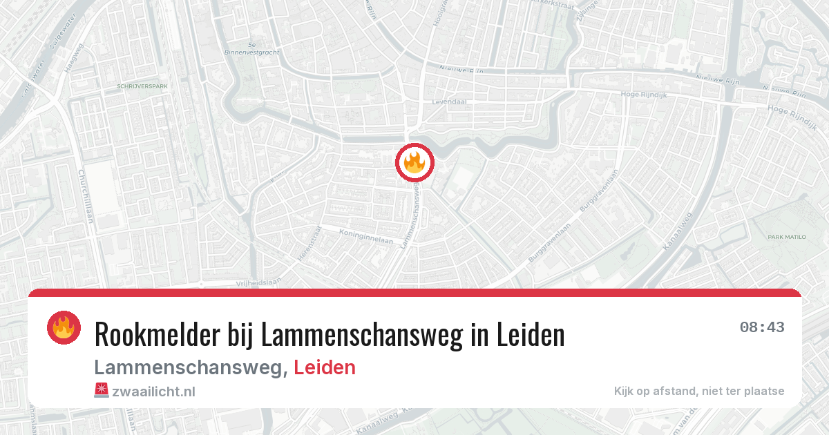 Rookmelder bij Lammenschansweg in Leiden — 27 jun 2026
