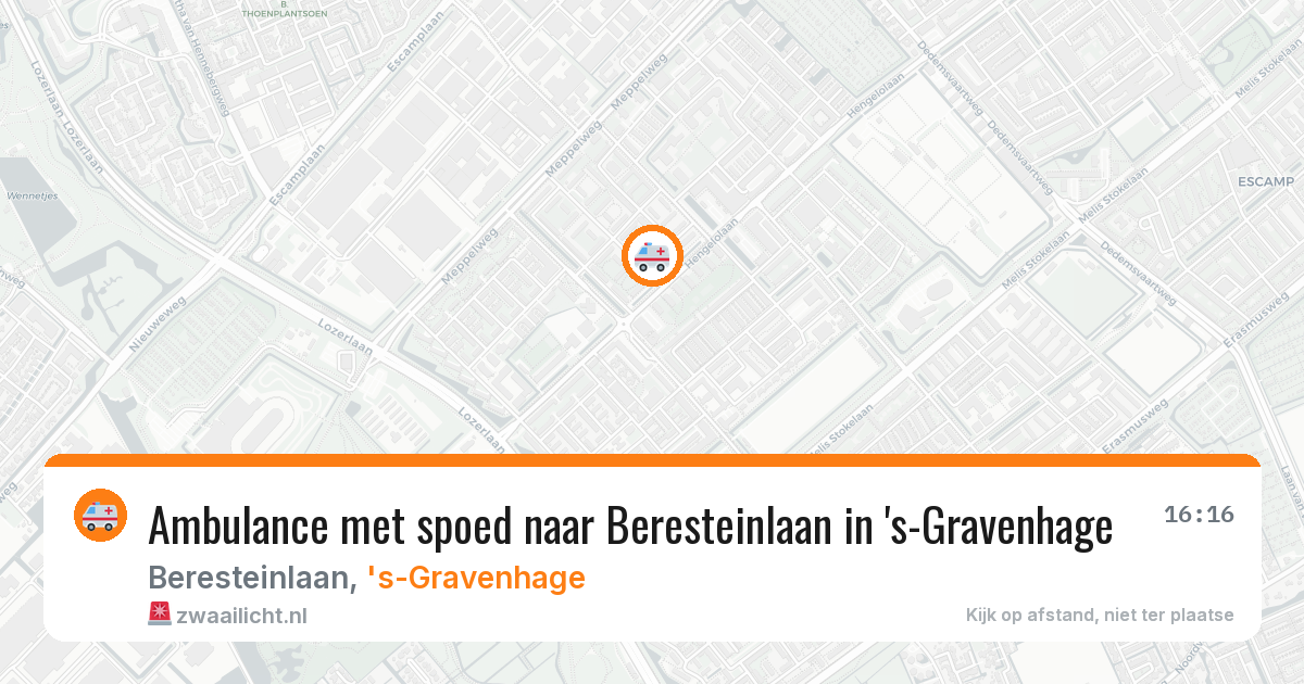 Ambulance met spoed naar Beresteinlaan in 's-Gravenhage — 23 mrt 2026