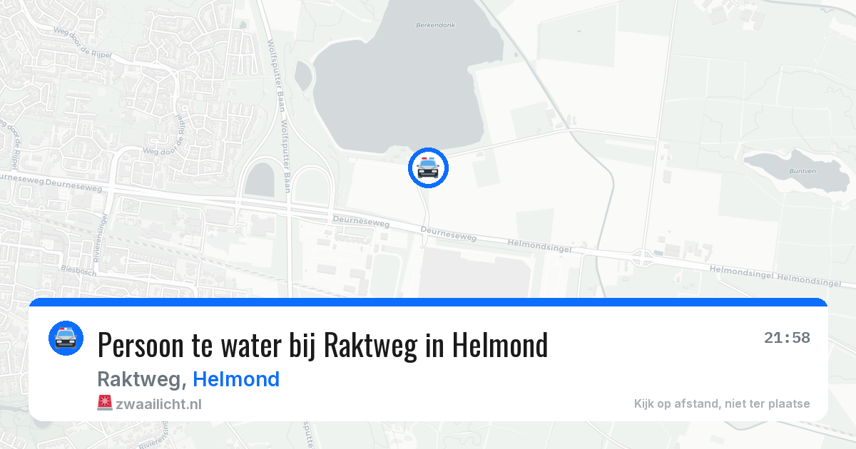 Persoon te water bij Raktweg in Helmond — 13 jul 2026