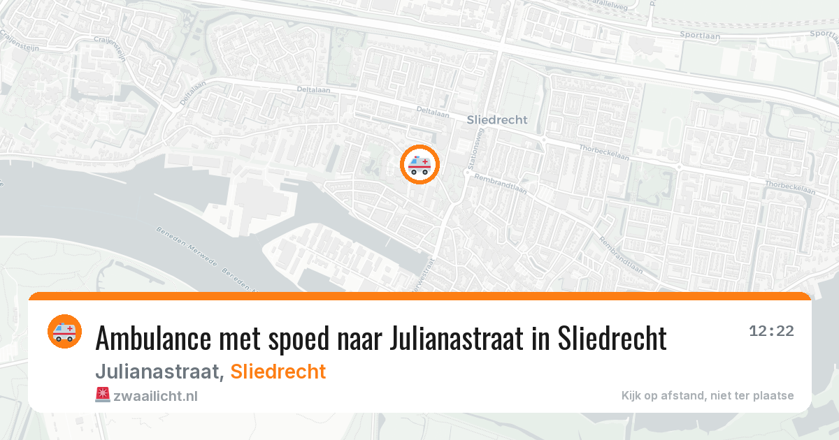 Ambulance met spoed naar Julianastraat in Sliedrecht — 23 apr 2026
