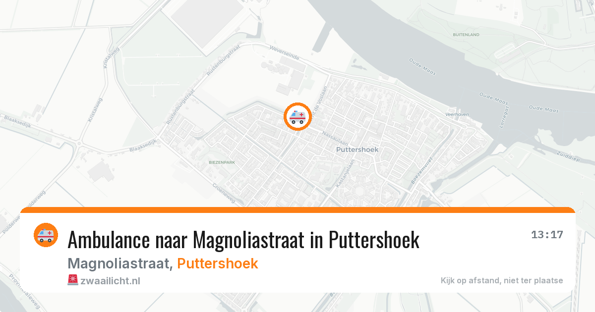Ambulance naar Magnoliastraat in Puttershoek — 2 aug 2026