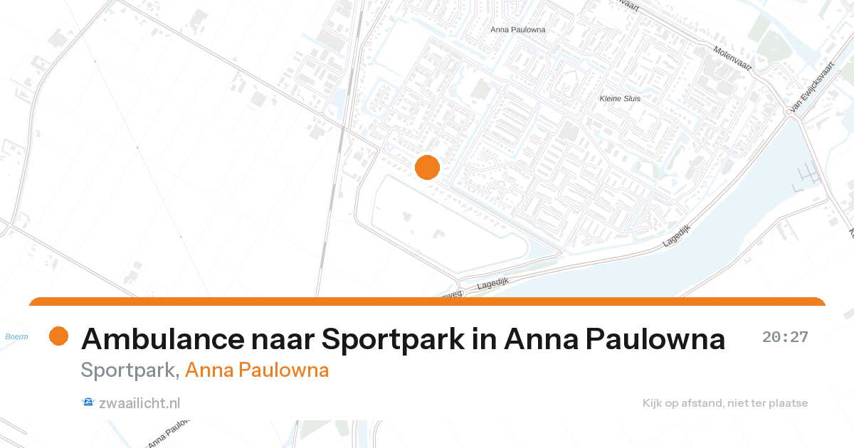 Ambulance naar Sportpark in Anna Paulowna — 27 aug 2026