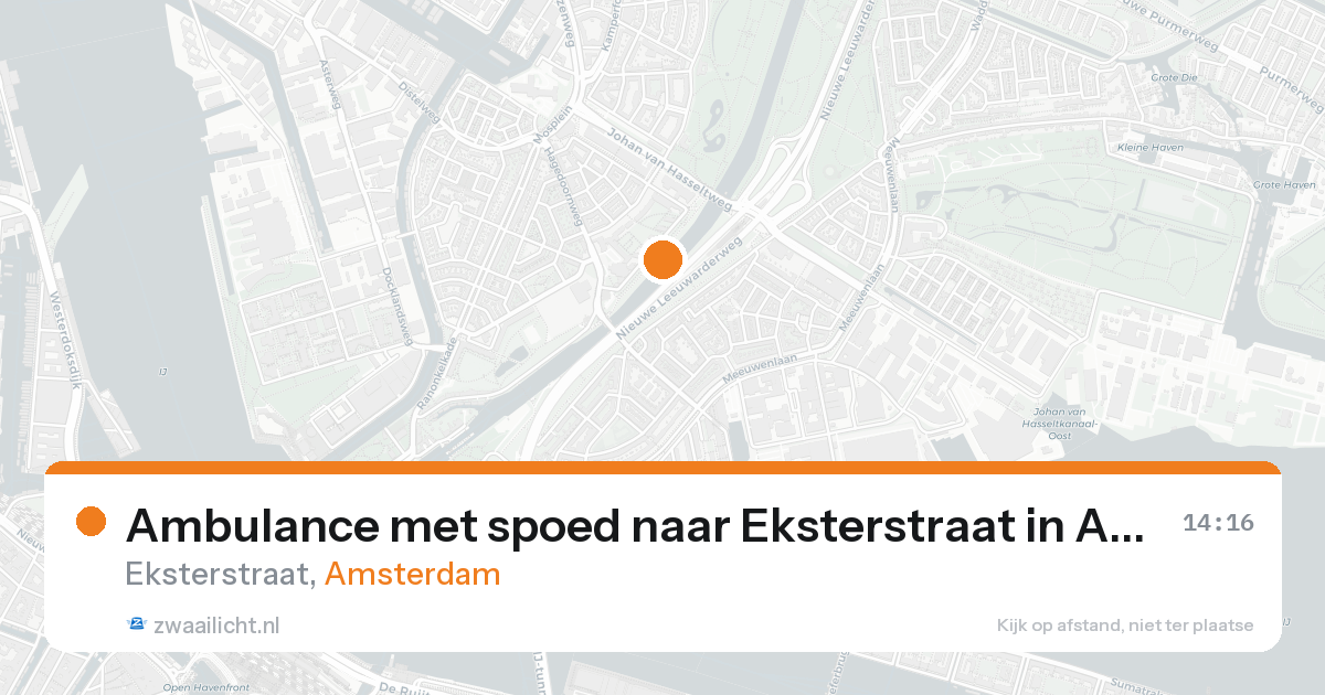 Ambulance met spoed naar Eksterstraat in Amsterdam — 23 aug 2026