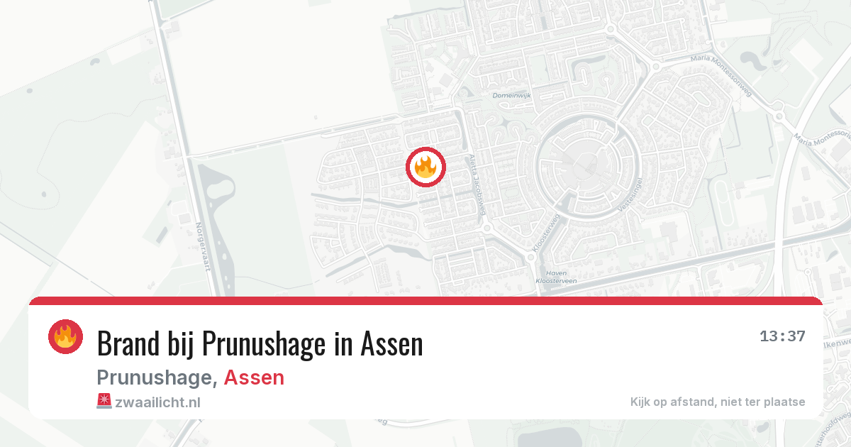 Brand bij Prunushage in Assen — 23 mrt 2026