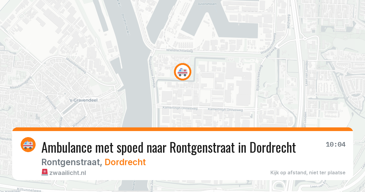 Ambulance met spoed naar Rontgenstraat in Dordrecht — 25 mrt 2026