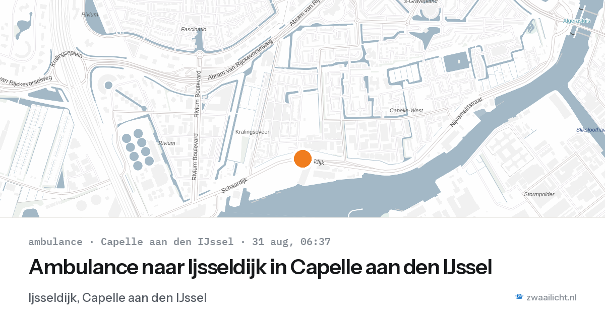 Ambulance naar Ijsseldijk in Capelle aan den IJssel — 31 aug 2026