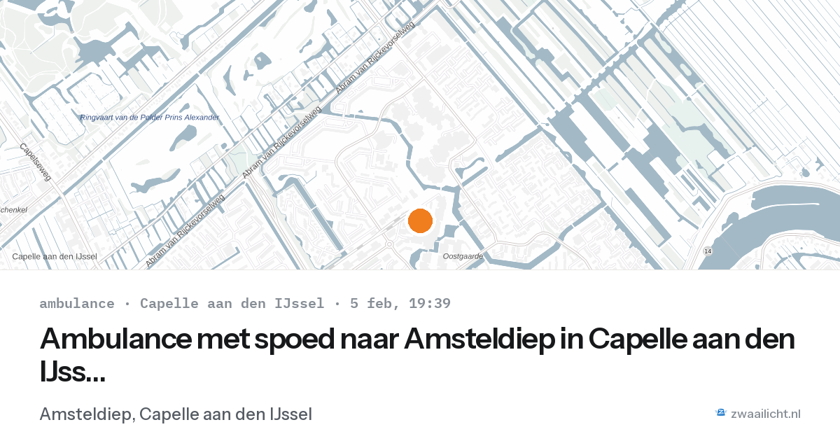 Ambulance met spoed naar Amsteldiep in Capelle aan den IJssel — 5 feb 2026