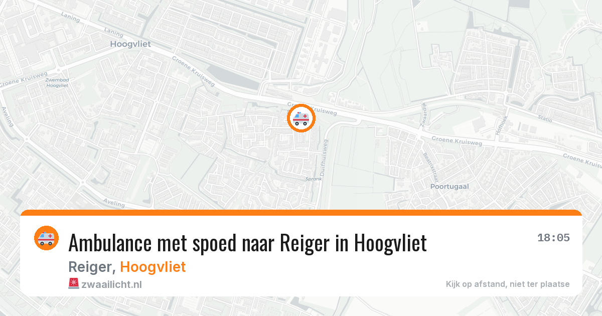 Ambulance met spoed naar Reiger in Hoogvliet — 14 aug 2026