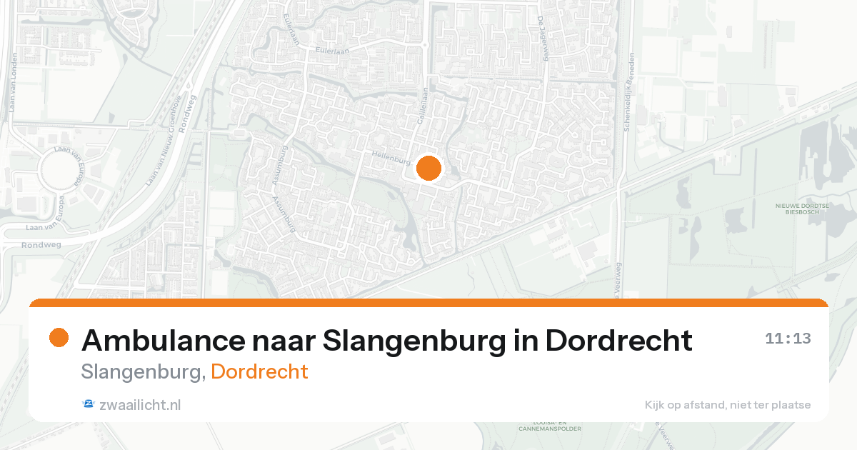 Ambulance naar Slangenburg in Dordrecht — 22 mrt 2026