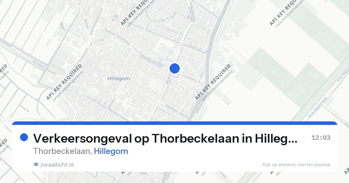 Verkeersongeval op Thorbeckelaan in Hillegom — 26 aug 2026