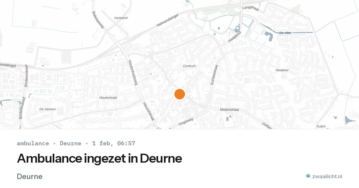 Ambulance ingezet in Deurne — 1 feb 2026