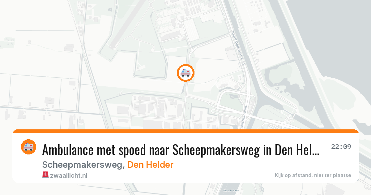 Ambulance met spoed naar Scheepmakersweg in Den Helder — 8 jul 2026