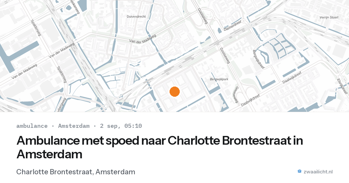 Ambulance met spoed naar Charlotte Brontestraat in Amsterdam — 2 sep 2026