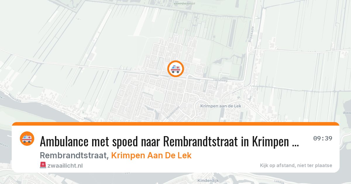 Ambulance met spoed naar Rembrandtstraat in Krimpen Aan De Lek — 17 mei 2026