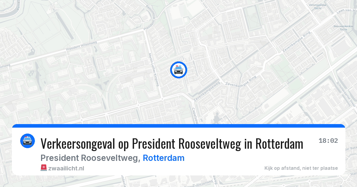 Verkeersongeval op President Rooseveltweg in Rotterdam — 14 jun 2026
