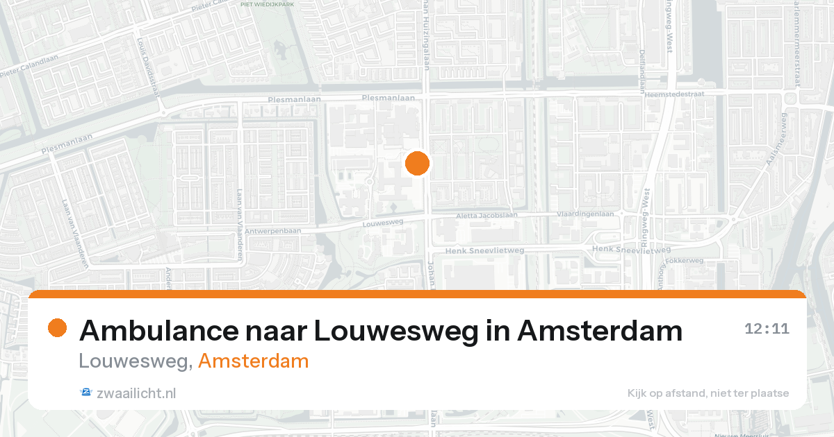 Ambulance naar Louwesweg in Amsterdam — 13 jun 2026
