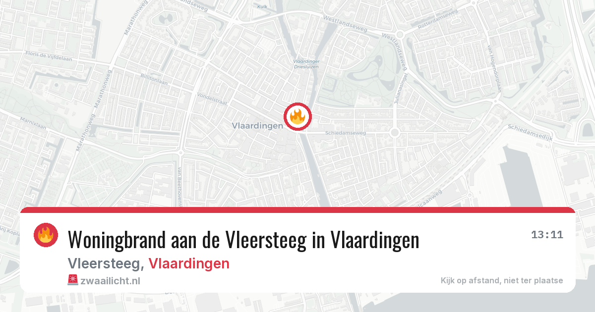 Woningbrand aan de Vleersteeg in Vlaardingen — 16 jul 2026