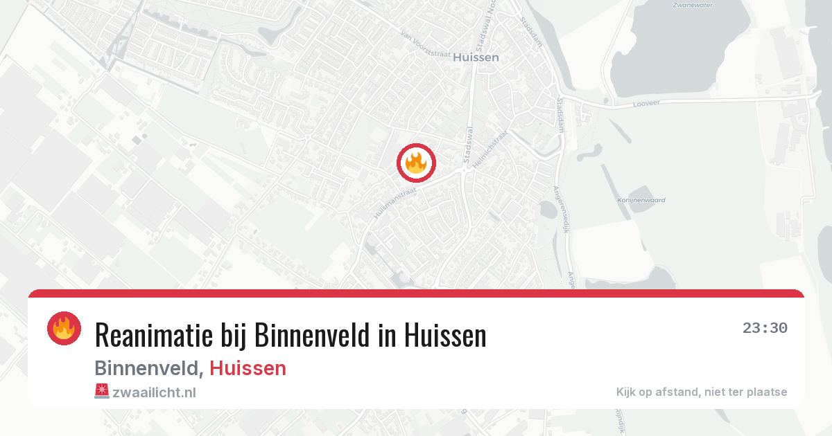 Reanimatie bij Binnenveld in Huissen — 25 jun 2026