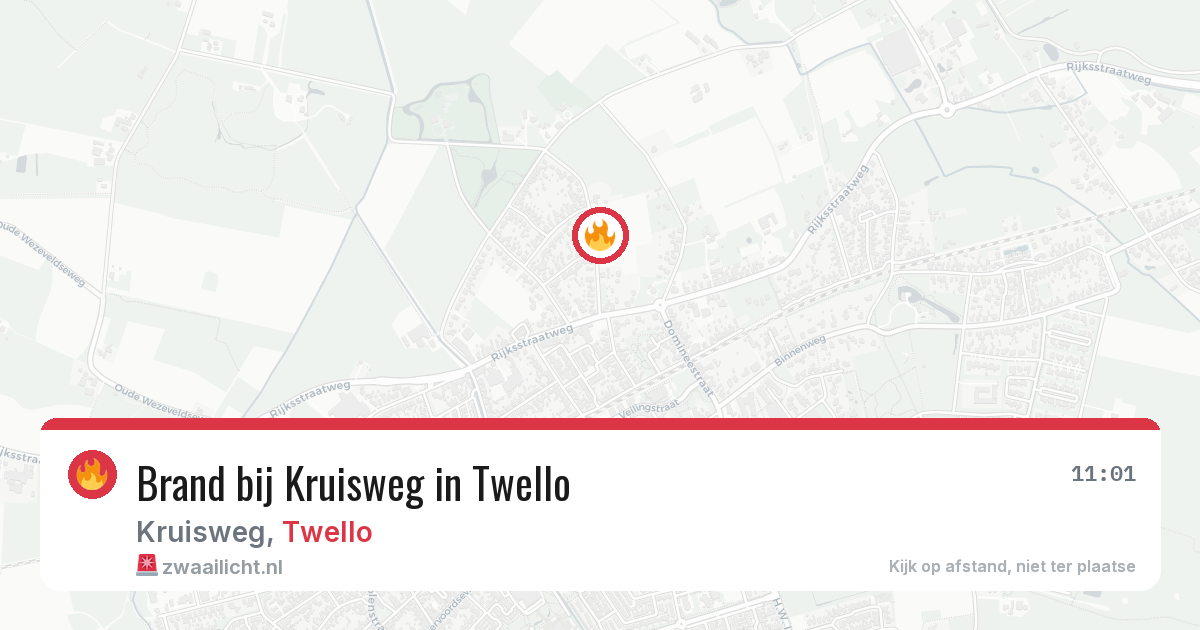 Brand bij Kruisweg in Twello — 28 jun 2026
