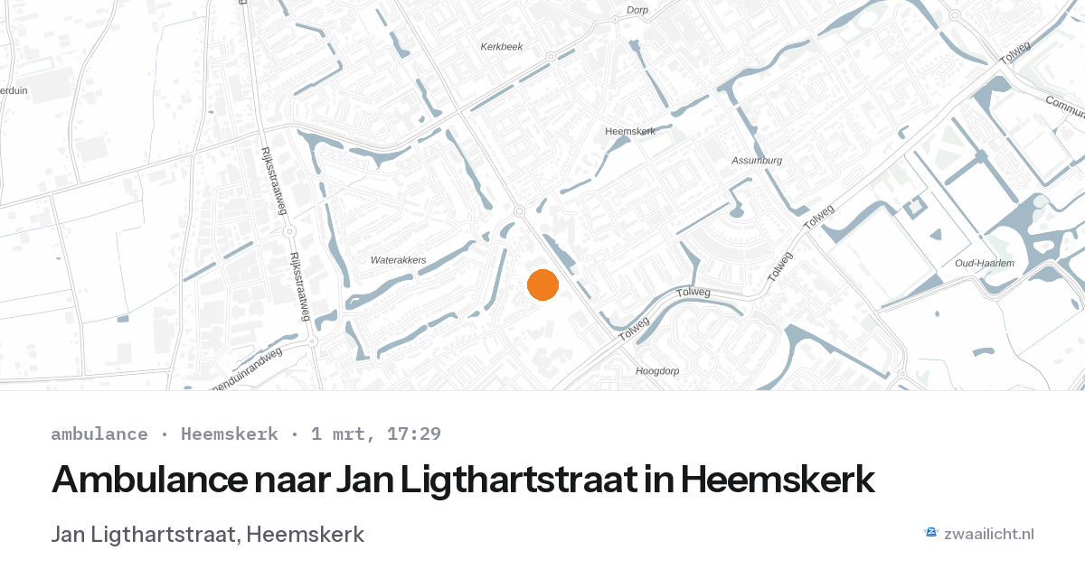 Ambulance naar Jan Ligthartstraat in Heemskerk — 1 mrt 2026