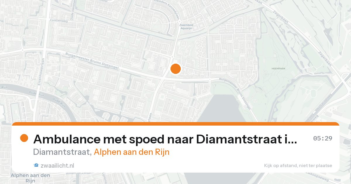 Ambulance met spoed naar Diamantstraat in Alphen aan den Rijn — 17 aug 2026