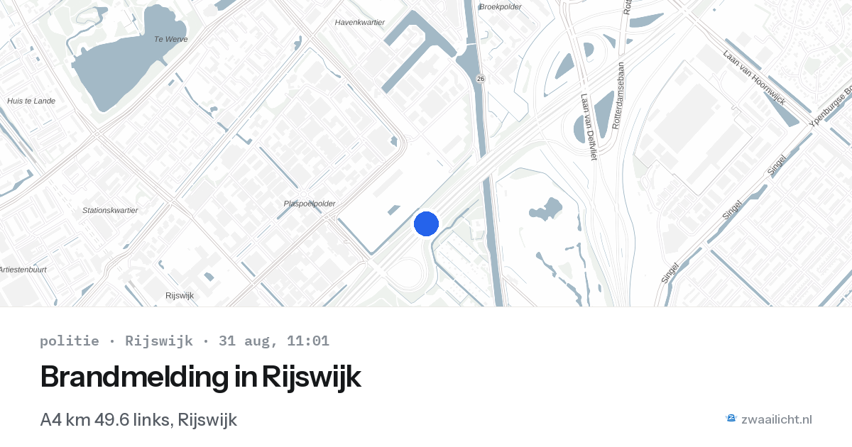 Brandmelding in Rijswijk — 31 aug 2026