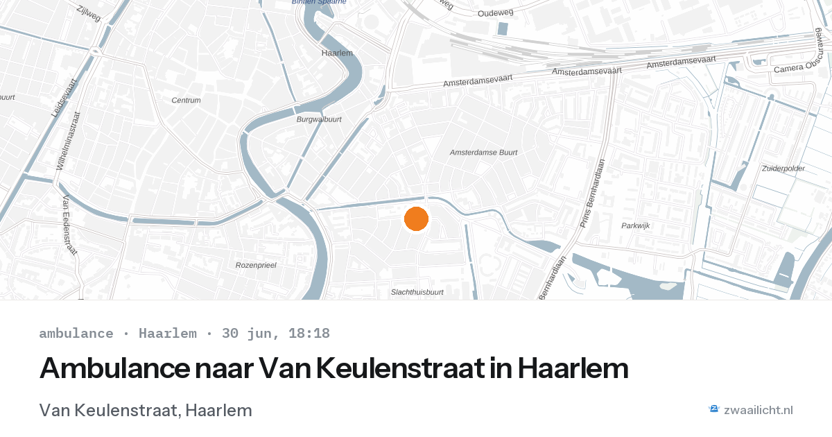 Ambulance naar Van Keulenstraat in Haarlem — 30 jun 2026