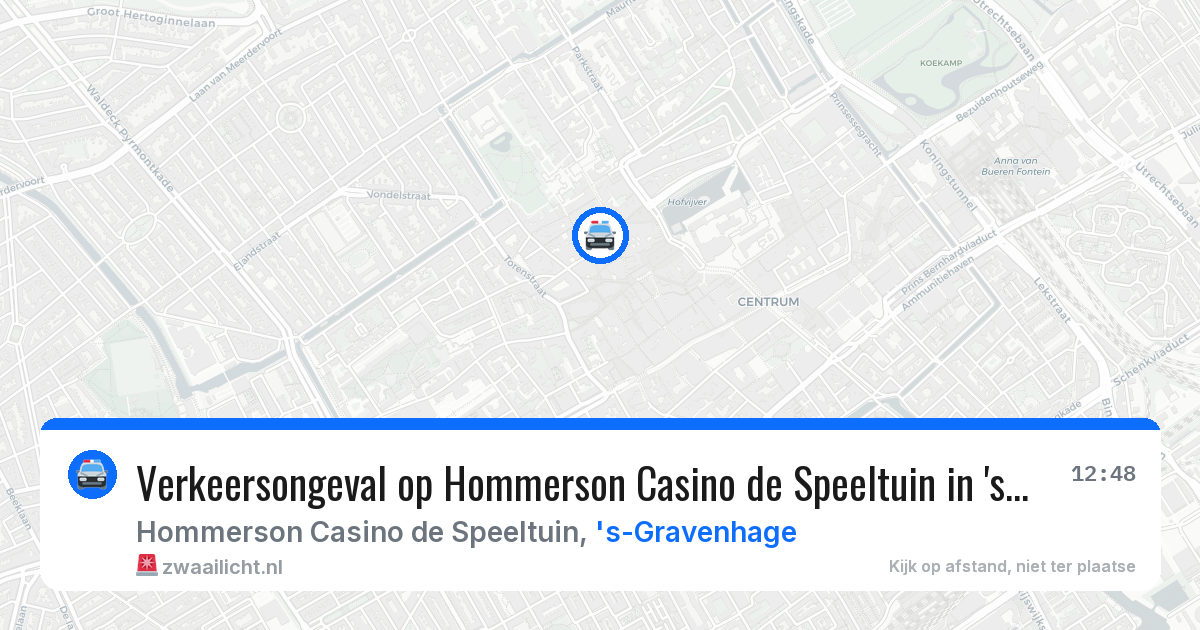 Verkeersongeval op Hommerson Casino de Speeltuin in 's-Gravenhage — 8 aug 2026